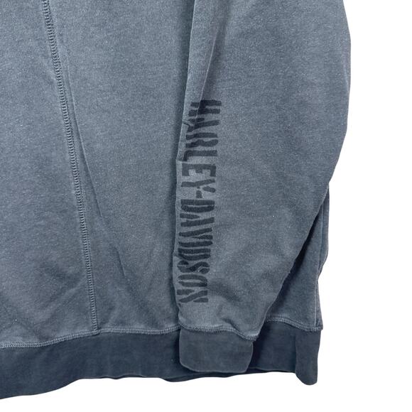 Harley Davidson Motorcycles Hoodie Large Gray Metal Clasp Winter Elbow Shirt L - Picture 6 of 7